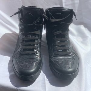Gucci Men GG Imprime Lace-up High Top Sneakers